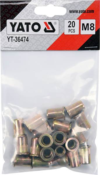 NITONAKRĘTKI STALOWE M8, 20szt. YT-36474 YATO