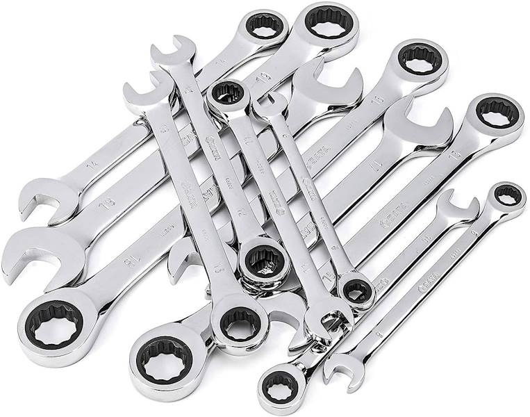 ZESTAW 12 KLUCZY PŁASKO-OCZKOWYCH Z GRZECHOTKĄ 8-19 MM SATA ST09040-02
