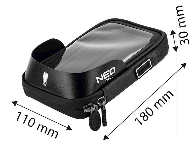 WODOODPORNA TORBA NA RAMIE ROWERU, HULAJNOGI, MOTOCYKLA SAKWA, ETUI UCHWYT NA TELEFON 91-001 NEO