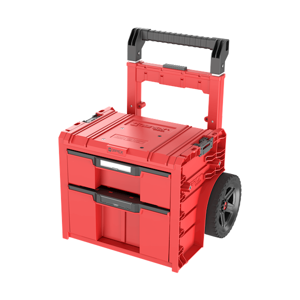 MOBILNA SKRZYNKA NARZĘDZIOWA Z 2 SZUFLADAMI NA KOŁACH QBRICK SYSTEM PRO CART 2.0 PLUS DRAWER 2 RED ULTRA HD CUSTOM