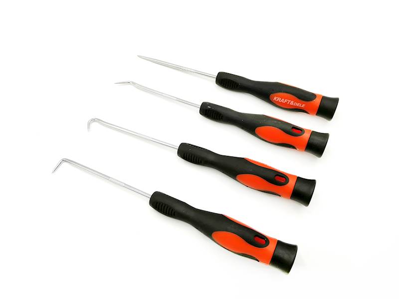 ZESTAW HACZYKÓW HAKÓW Z RĘKOJEŚCIĄ 4szt. HARTOWANE KD10944 KRAFT&DELE