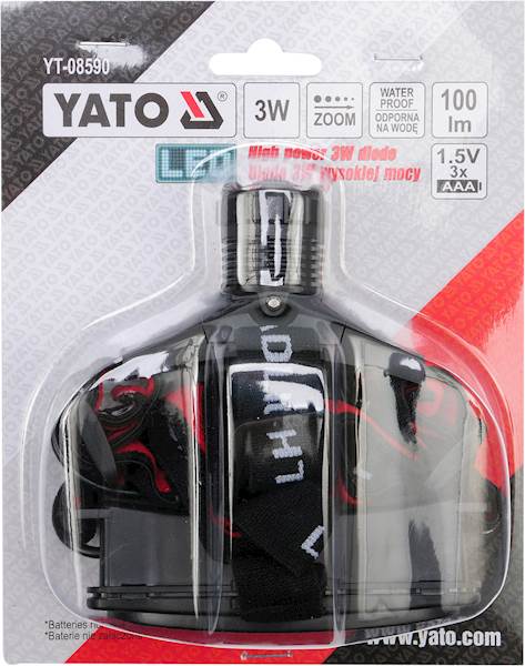 LATARKA CZOŁOWA Z FUNKCJĄ ZOOM CREE YT-08590 YATO