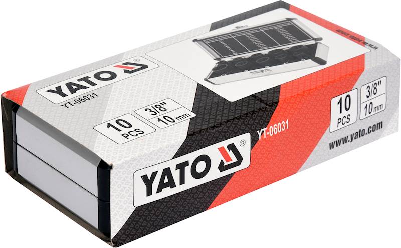 ZESTAW WYKRĘTAKÓW DO ŚRUB 10 SZT - 3/8" YT-06031 YATO