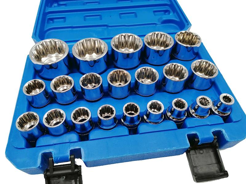 ZESTAW NASADEK 12-KĄTNYCH SPLINE 1/2" 8-32 19EL. KD10348 KRAFT&DELE