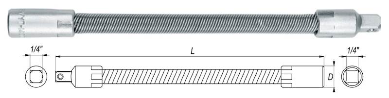 PRZEDŁUŻKA ELASTYCZNA 1/4" X 150MM YT-1400 YATO
