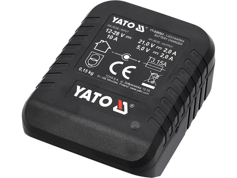 ŁADOWARKA SAMOCHODOWA DO AKUMULATORÓW LI-ION 18V (2A) YT-828504 YATO