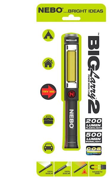LATARKA, LAMPA BIG LARRY 2 COB LED 500 LUMENÓW (IPX4) NEB-6737-G NEBO