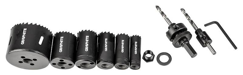 OTWORNICE BI-METALOWE DO METALU I DREWNA Co8% (19, 25, 30, 35, 40, 68 MM), ZESTAW 9 EL. 57H921