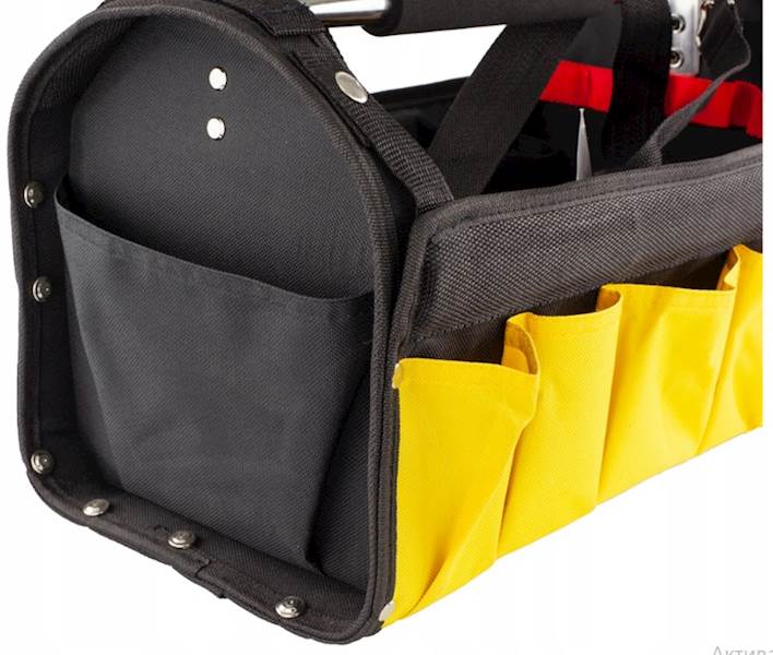 TORBA NARZĘDZIOWA MONTERSKA OTWARTA Z PASKIEM I UCHWYTEM 19’’ 42x22x24 CM 79R444 TOPEX