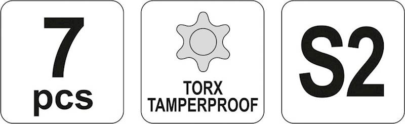 ZESTAW KLUCZY IMBUSOWYCH POWLEKANYCH TORX T9-T30 7SZT. YT-0562 YATO