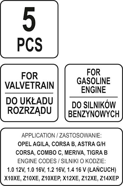 ZESTAW BLOKAD ROZRZĄDU OPEL 5EL. BENZYNA YT-06002 YATO
