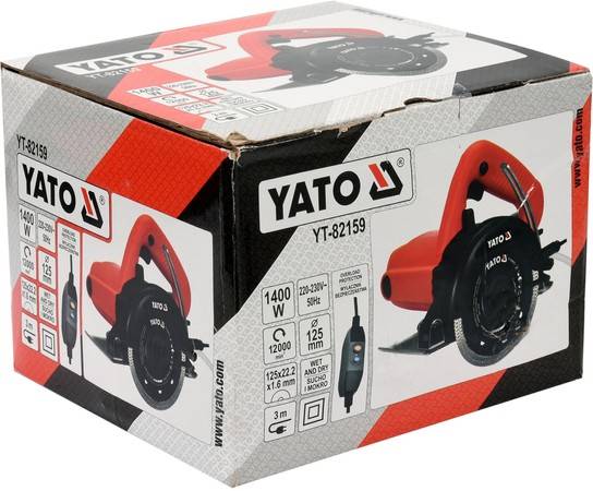 PRZECINARKA DO GRESU I KAMIENIA 125MM 1400W DO PRACY NA MOKRO I SUCHO YT-82159 YATO
