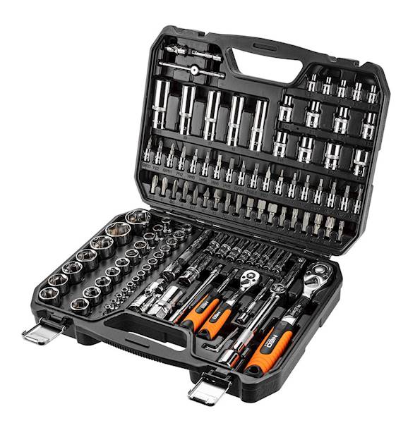 ZESTAW NARZĘDZIOWY 1/2'',1/4" KLUCZY NASADOWYCH 111EL. CrV 08-910 NEO TOOLS