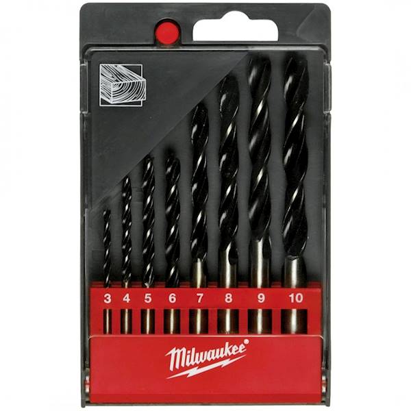 ZESTAW WIERTEŁ DO DREWNA MILWAUKEE 3-10 MM DIN 7487 E. 8szt. 4932352466