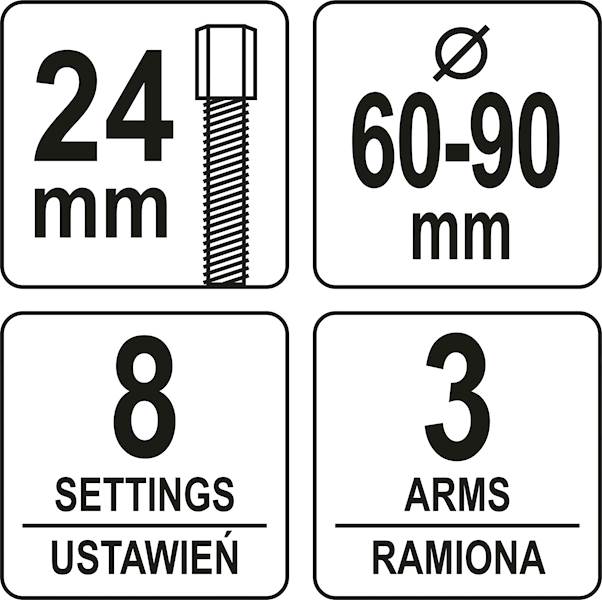 ŚCIĄGACZ UNIWERSALNY DO KÓŁ ROZRZĄDU, 3 ŁAPY YT-06340 YATO