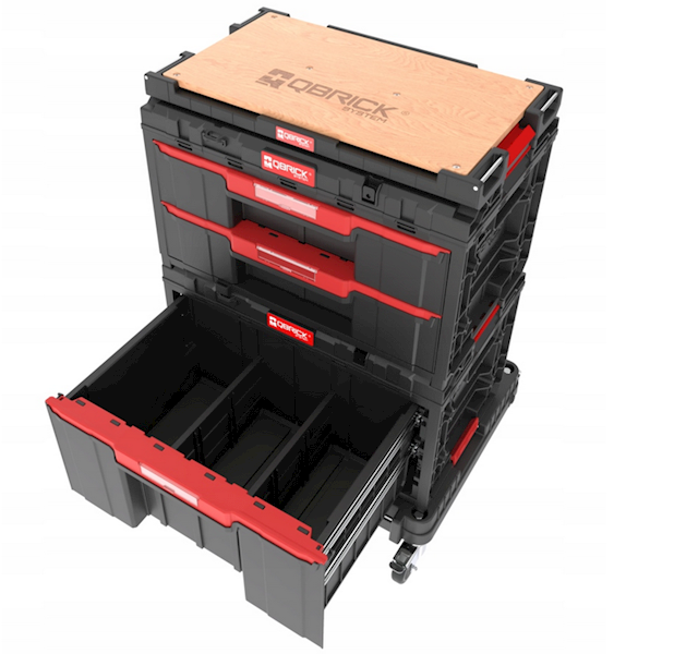 MOBILNA SZAFKA WARSZTATOWA, SKRZYNIE NARZĘDZIOWE Z SZUFLADAMI QBRICK SYSTEM ONE WORKSHOP DRAWERS SET 6
