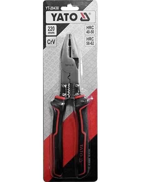 SZCZYPCE, KOMBINERKI WYDŁUŻONE PROSTE WIELOFUNKCYJNE, ŚCIĄGANIA IZOLACJI 220 MM YT-20430 YATO