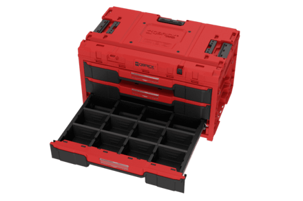 SKRZYNKA NARZĘDZIOWA Z 2 SZUFLADAMI QBRICK SYSTEM ONE DRAWER 3 TOOLBOX 2.0 RED ULTRA HD CUSTOM