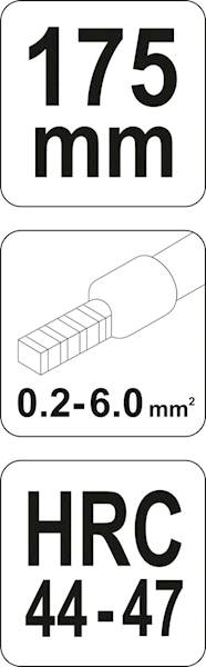 SZCZYPCE, ZACISKARKA DO ZACISKANIA KONEKTORÓW TULEJOWYCH 0,2-6MM2 YT-2305 YATO