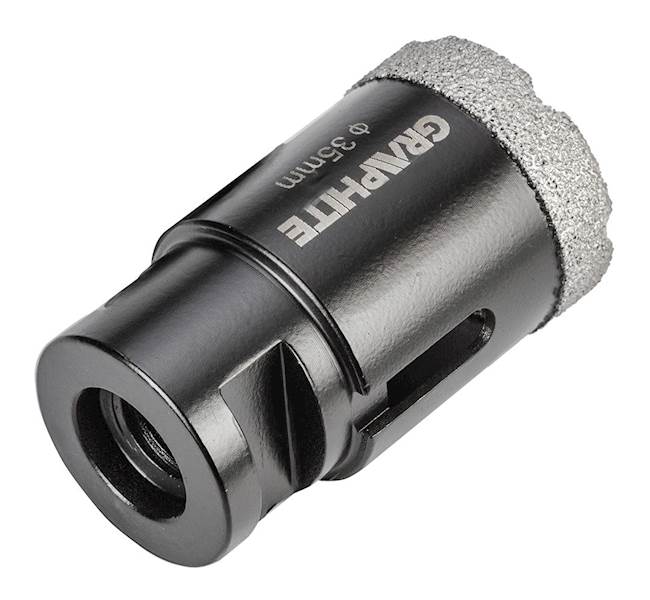OTWORNICE DIAMENTOWE DO CERAMIKI, GRESU, BETON, KLINKIERU I KAMIENIA (18, 22, 27, 35 mm) ZESTAW 5 EL. 55H318 GRAPHITE