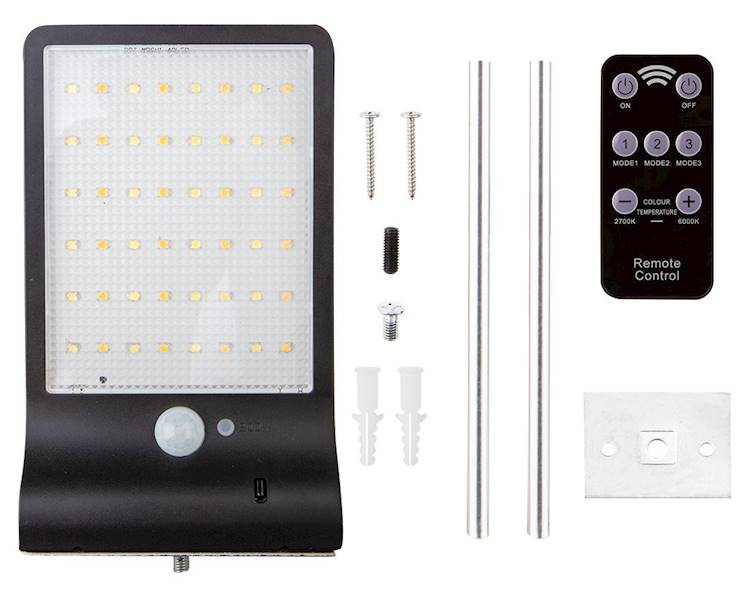 LAMPA SOLARNA ŚCIENNA, ULICZNA + PILOT SMD LED 450 LM 99-090 NEO