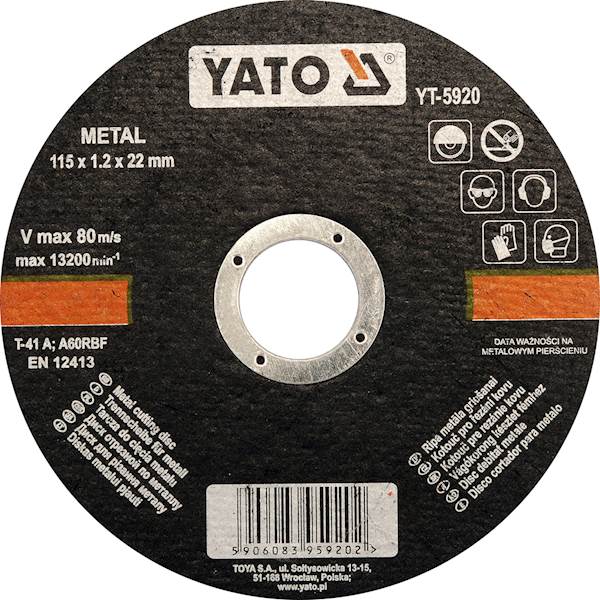 TARCZA DO CIĘCIA METALU 115X1,2X22 MM YT-5920 YATO