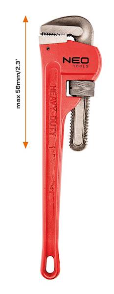 KLUCZ NASTAWNY DO RUR HYDRAULICZNY ŻABA, STILLSON 350 MM 02-417 NEO