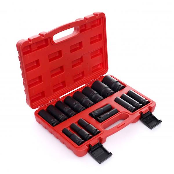 NASADKI UDAROWE KLUCZE NASADOWE DŁUGIE 1/2" ZESTAW 10-32mm 16szt. KD10531 KRAFT&DELE