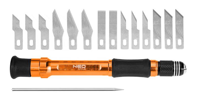NOŻYKI, NOŻE PRECYZYJNE, SKALPEL 14 szt. 63-023 NEO TOOLS