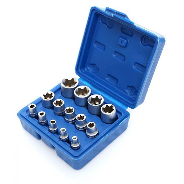 KLUCZE NASADOWE NASADKI TORX E4 - E24 ZESTAW 14SZT KD10335 KRAFT&DELE