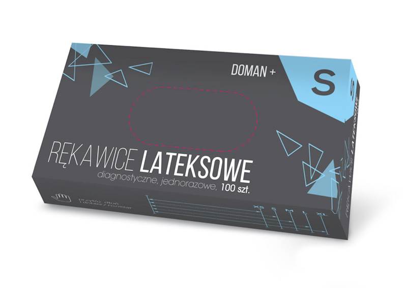 RĘKAWICE RĘKAWICZKI LATEKSOWE PUDROWANE DOMAN+ 100szt. S