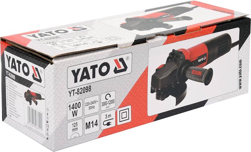 SZLIFIERKA KĄTOWA 1400W Z REGULACJĄ OBROTÓW 125MM YT-82098 YATO