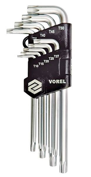KLUCZE INBUSOWE TORX SECURITY T10-T50 CR-V 9szt. 56478 VOREL