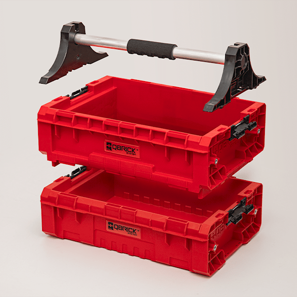 SKRZYNKA, KOSZ QBRICK SYSTEM PRO MODULAR TRAY BOX HANDLE + BOX EXTENDER 2.0 + BOX 130 2. 0 RED ULTRA HD
