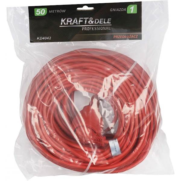 PRZEDŁUŻACZ OGRODOWY 3 ŻYŁOWY 3X1,0MM 50M POMARAŃCZOWY KD4042 KRAFT&DELE