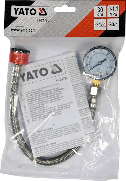 TESTER MANOMETR Z WĘŻEM POMIARU CIŚNIENIA WODNEJ YT-24790 YATO