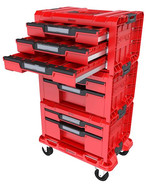 MODUŁOWA I MOBILNA SZAFKA WARSZTATOWA QBRICK SYSTEM PRO DRAWER WORKSHOP SET 3 RED ULTRA HD