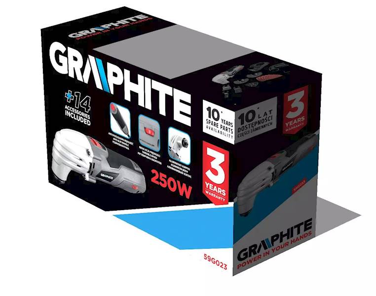 URZĄDZENIE WIELOFUNKCYJNE 250W 15000-21000 + OSPRZĘT, WALIZKA 59G023 GRAPHITE