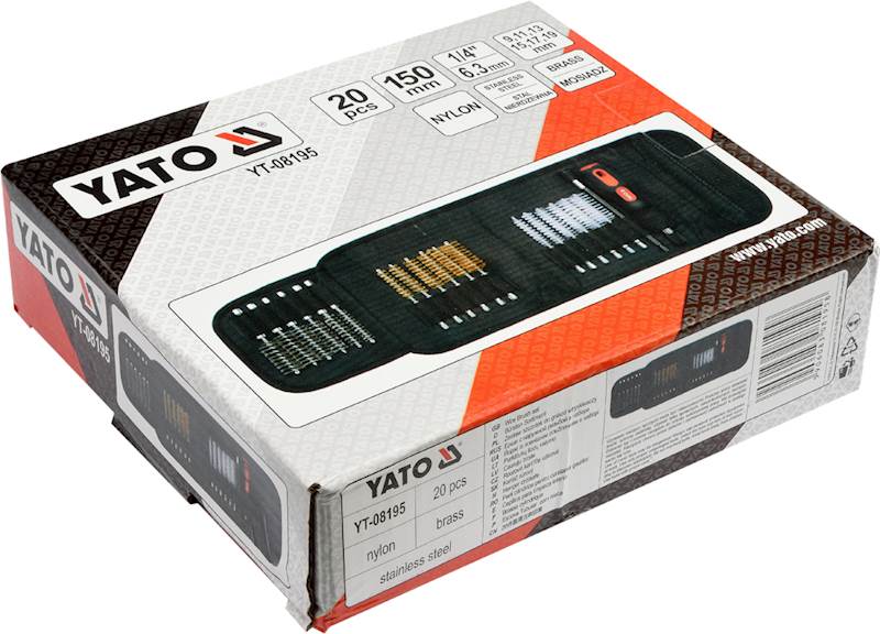 ZESTAW SZCZOTEK DO GNIAZD ŚWIEC 20SZT. YT-08195 YATO
