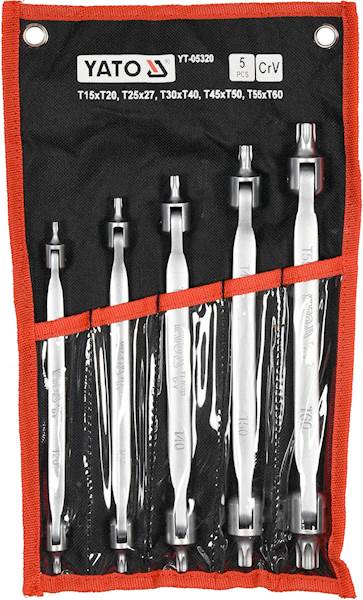 ZESTAW KLUCZY TORX Z PRZEGUBEM T15-T60 5SZT. YT-05320 YATO