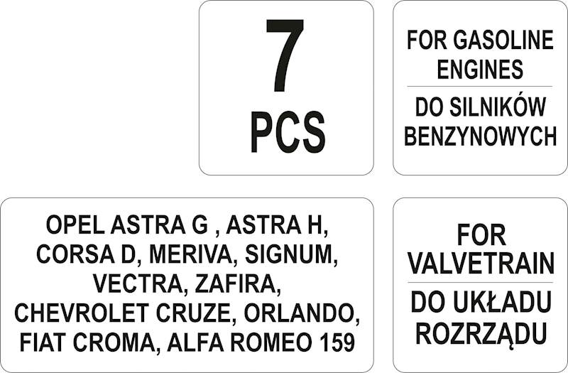ZESTAW BLOKAD ROZRZĄDU OPEL 1.4-1.8 16V YT-06005 YATO