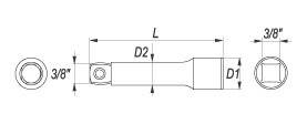 PRZEDŁUŻKA UCHYLNA 3/8'' 152 mm YT-3848 YATO