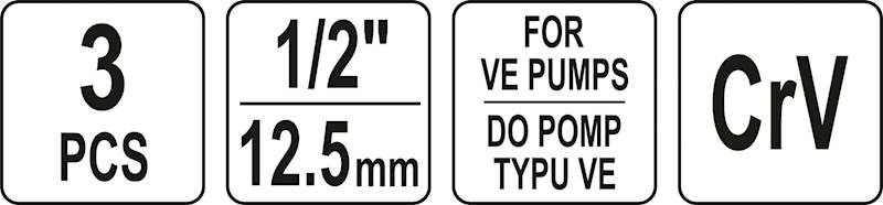 NASADKI KLUCZE NASADOWE DO POMP WTRYSKOWYCH VE (VAG-TDI) (VW, AUDI) YT-17525 YATO