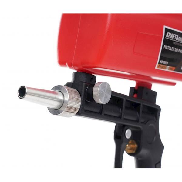 PISTOLET DO PIASKOWANIA ZE ZBIORNIKIEM PNEUMATYCZNY 600ML 1/4" DYSZA PIASKARKA  KD10679
