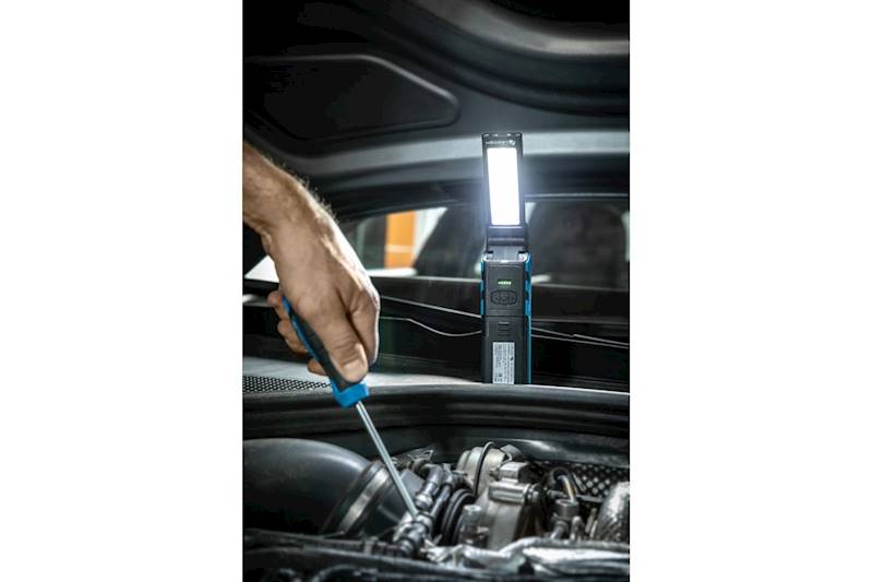 LAMPA, LATARKA WARSZTATOWA AKUMULATOROWA LED 2 x 3W, 5W COB USB, MAGNES, POWER BANK HT1E407 HOGERT