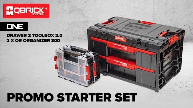 SKRZYNKA NARZĘDZIOWA Z 2 SZUFLADAMI I 2 ORGANIZERAMI 300 QBRICK SYSTEM ONE DRAWER 2 TOOLBOX 2.0 PROMO SET 1
