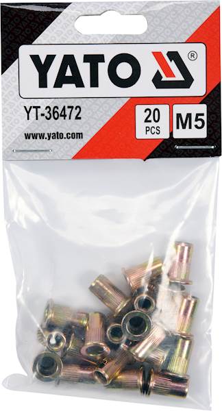 NITONAKRĘTKI STALOWE M5, 20szt. YT-36472 YATO