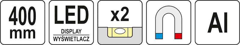 POZIOMNICA ELEKTRONICZNA MAGNETYCZNA 400 MM 2 LIBELLE YT-30397 YATO