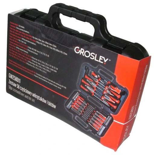 ZESTAW 58 CZĘŚCIOWY WKRĘTAKÓW I BITÓW GROSLEY GWZ58011, GR56011
