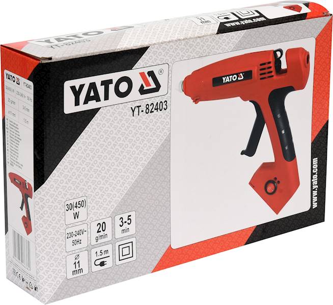 PISTOLET DO KLEJU 11MM NA GORĄCO 450W MOCNY O WYSOKIEJ WYDAJNOŚCI YT-82403 YATO
